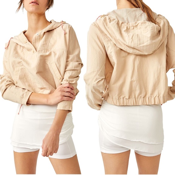 NEW Free People Ride The Wave Solid Popover Jacket In Pink Sand - Picture 6 of 16